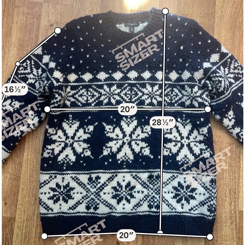 Lands End Womens Plus XL 18-20 Snowflake Fair Isle Sweater Acrylic/wool Winter - Picture 5 of 7